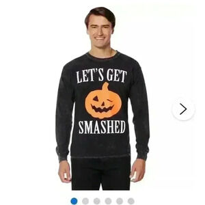 Spirit Halloween Let's get smashed long sleeve tshirt size small washedout black